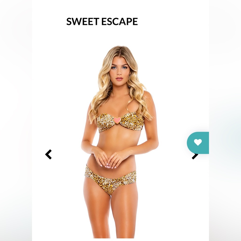 Luli Fama Leopard Print Bikini in Gold and Pink